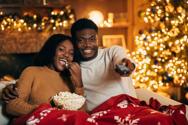 African couple at the cinema
